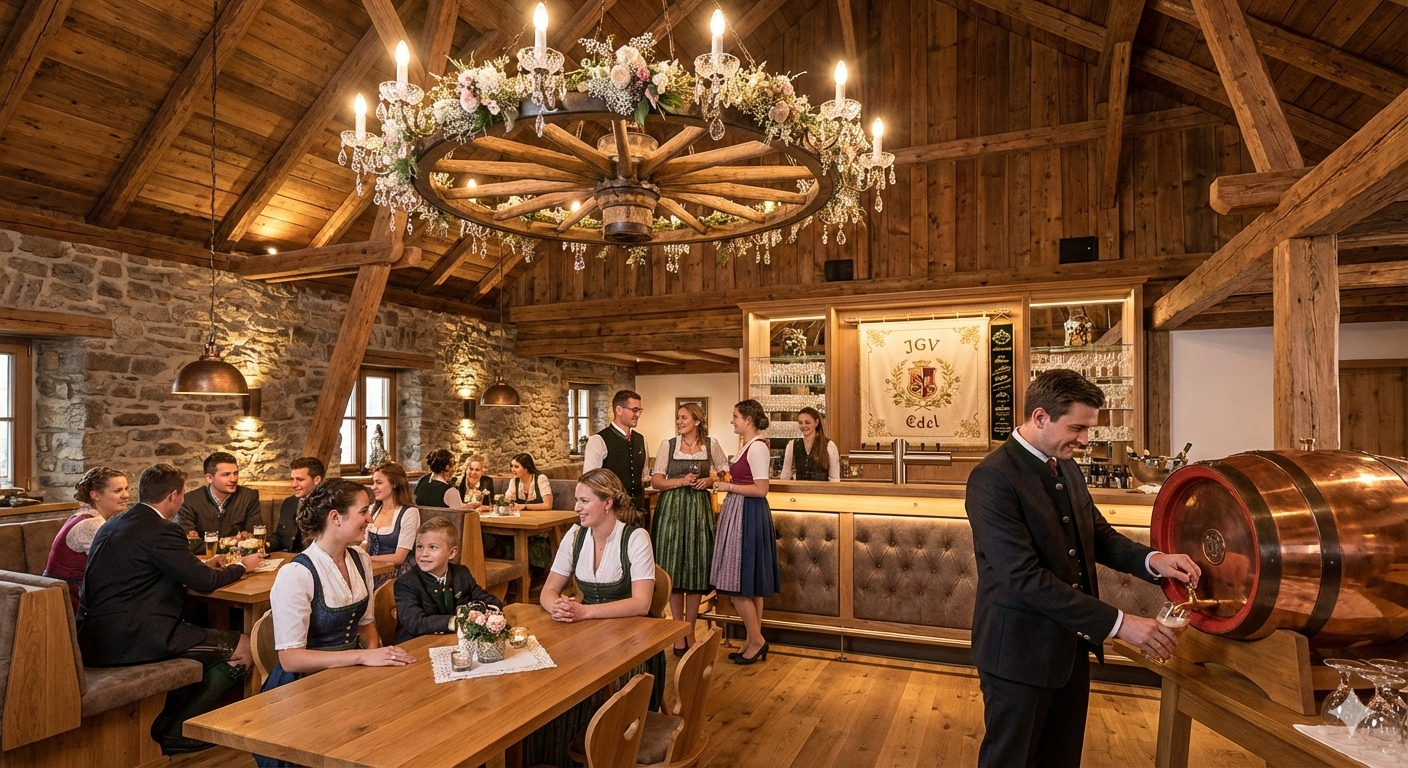 Vereinsfest mit Menschen und Atmosphäre